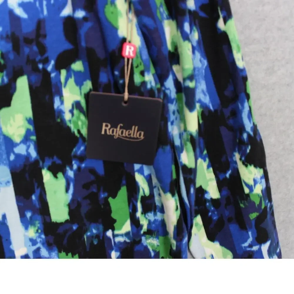 Rafaella Womens Jacket Large Lotus Blossom Print St Tropez Blue‎ NWT